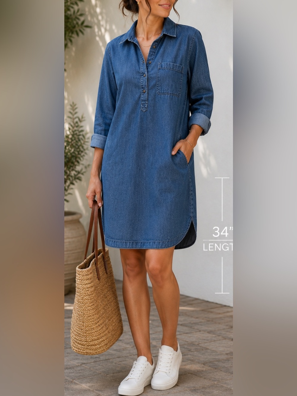 Old Navy Denim Shirt Dress - Blue M